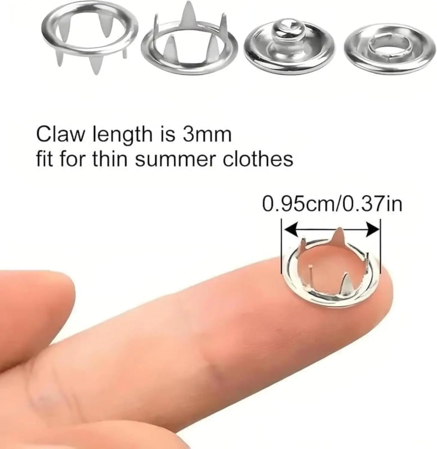 🎁Invisible Colored Metal Buckle Kit with 100pcs & Manual Pressure Pliers Claw Snap Fabric Fastener Instant Tool for Handicraft Clothing