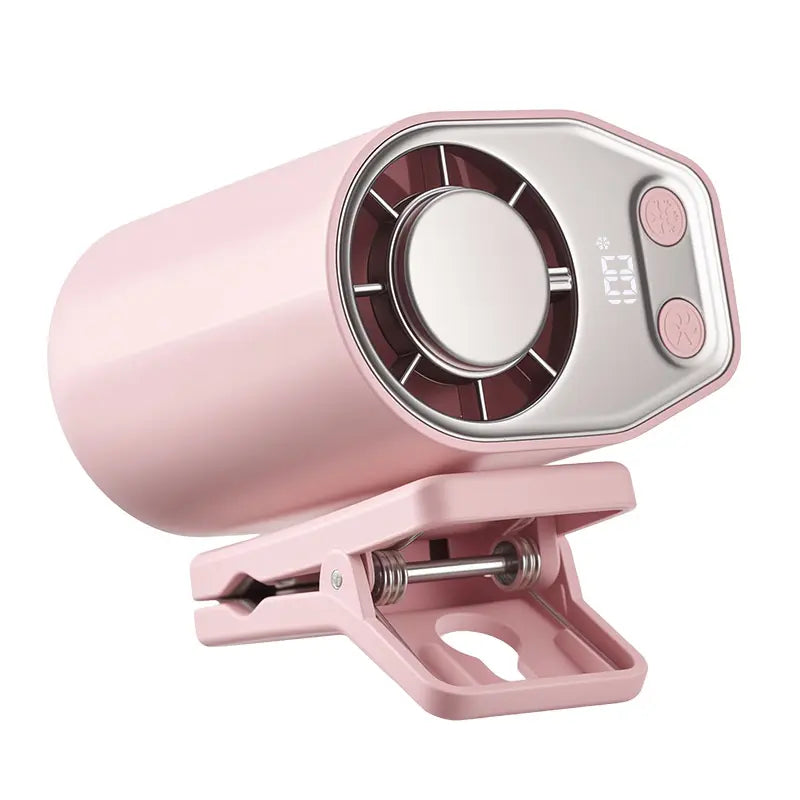 360° Clip Car Fan LED Display USB Cooling