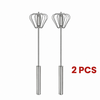 🔥Semi-Automatic Stainless Steel Rotary Whisk – Hand-Push Food-Grade Egg Beater