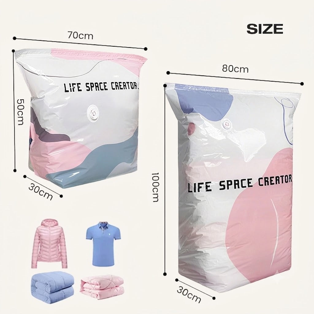🔥 BUY 2 GET 1 FREE | No-Pump Vacuum Storage Bags - Save 80% Space Instantly!
