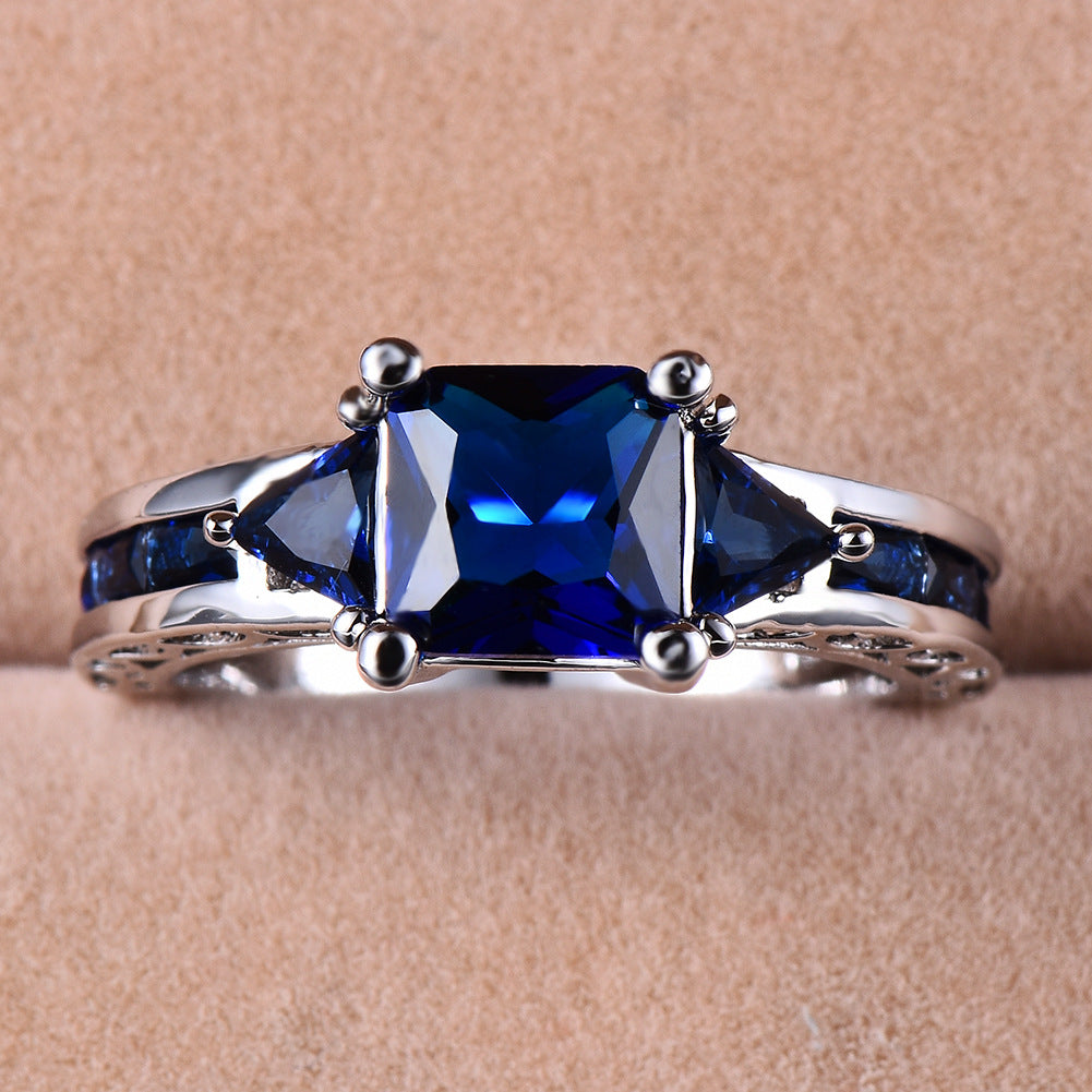 Colored zircon ring