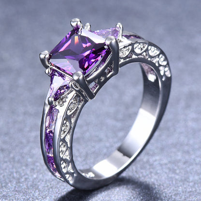 Colored zircon ring