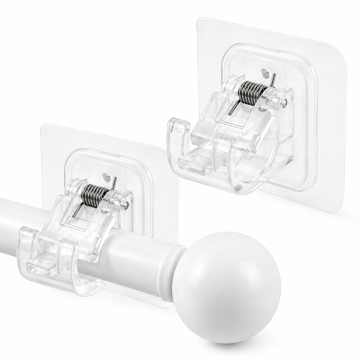 🏠EasyMount No-Drill Curtain Rod Brackets