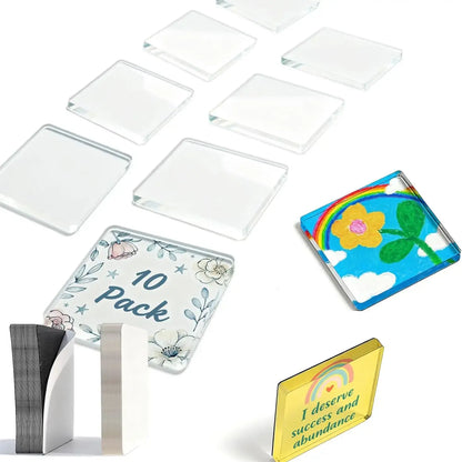 🖼️Magnetic Photo Frames 2"x2" Clear Acrylic DIY Fridge Magnets with Adhesive Backing