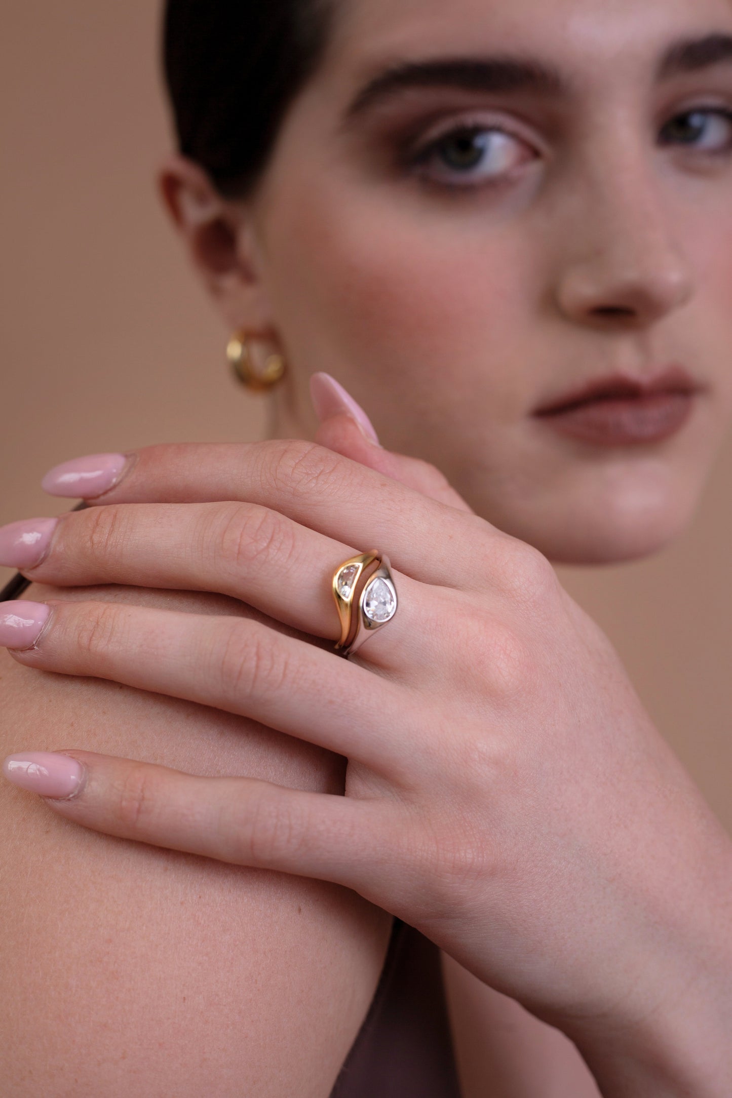 Two Tone Double Ring Set