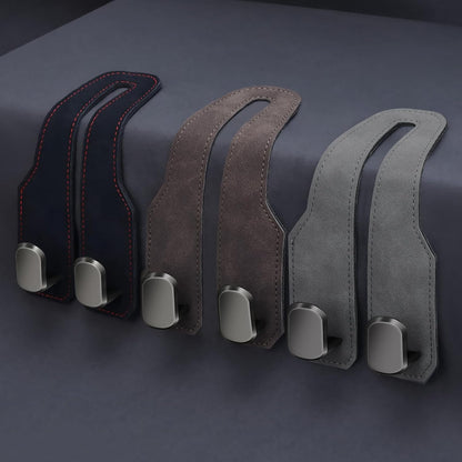 🔥Leather Car Seat Back Storage Hook, Double Hook Car Seat Hangers