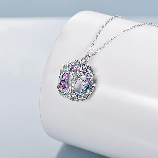 Tree of Life Crystal Pendant Necklace