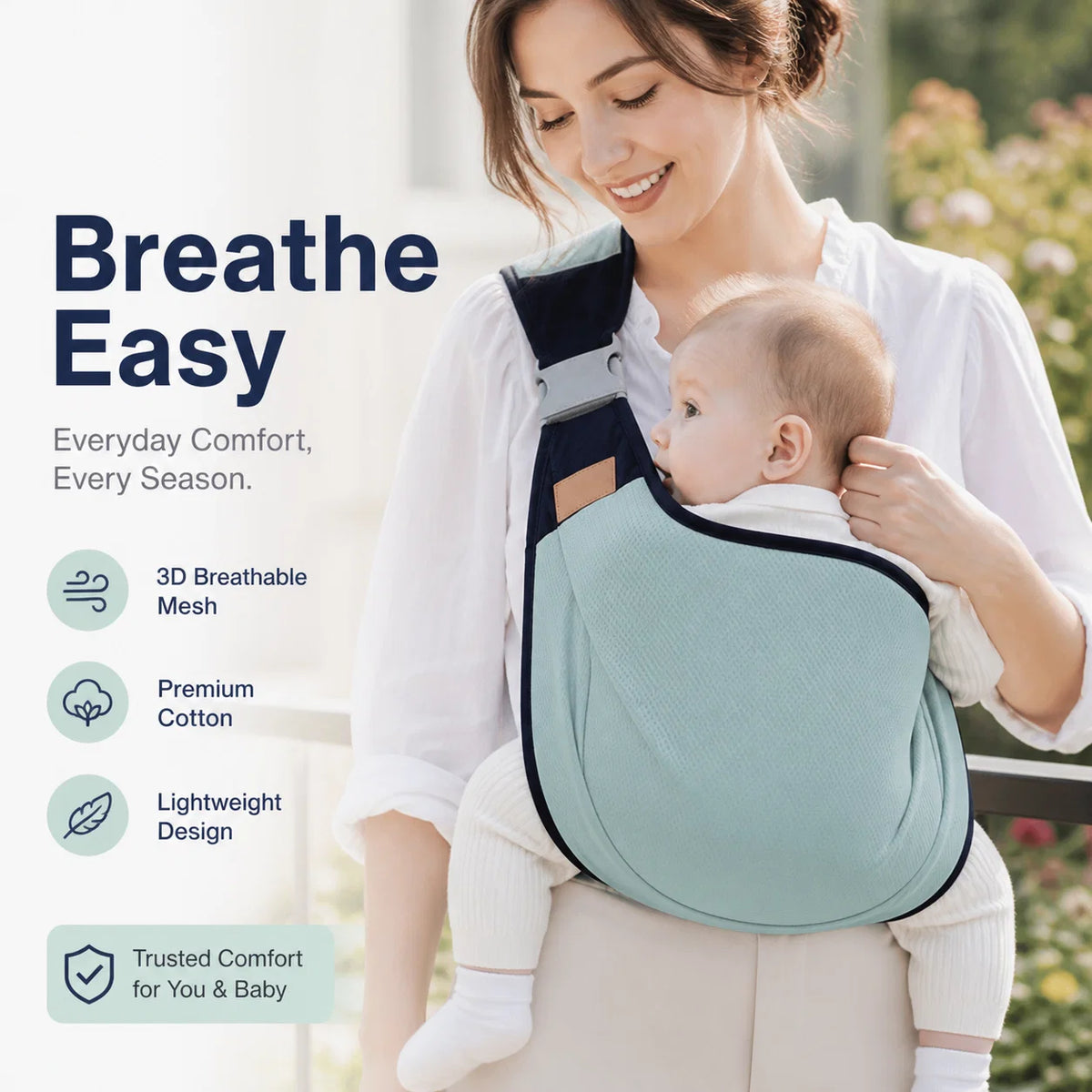 4-in-1 Breathable Baby Carrier – 0-36 Months, Front/Back/Facing In/Out – Hands-Free Comfort for Parent & Baby! ✨