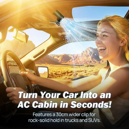 360° Clip Car Fan LED Display USB Cooling