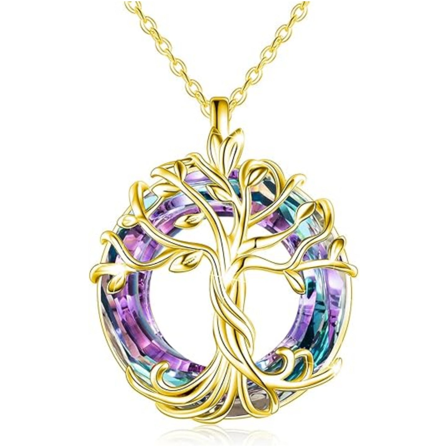 Tree of Life Crystal Pendant Necklace