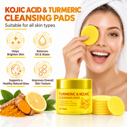 Turmeric Kojic Acid Facial Cleansing Skincare Pads