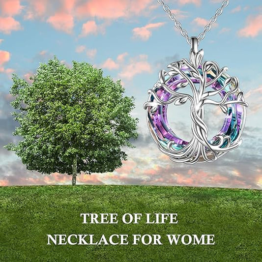 Tree of Life Crystal Pendant Necklace