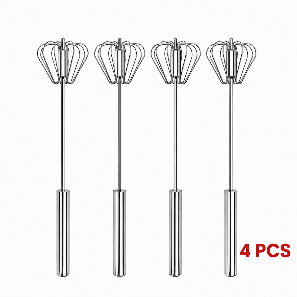 🔥Semi-Automatic Stainless Steel Rotary Whisk – Hand-Push Food-Grade Egg Beater