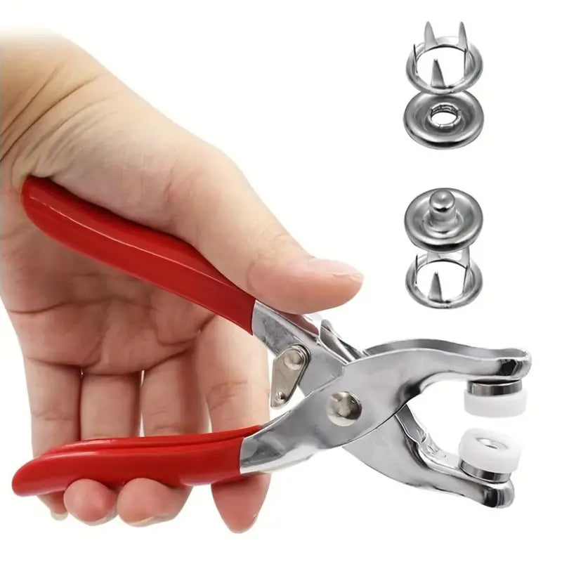 🎁Invisible Colored Metal Buckle Kit with 100pcs & Manual Pressure Pliers Claw Snap Fabric Fastener Instant Tool for Handicraft Clothing