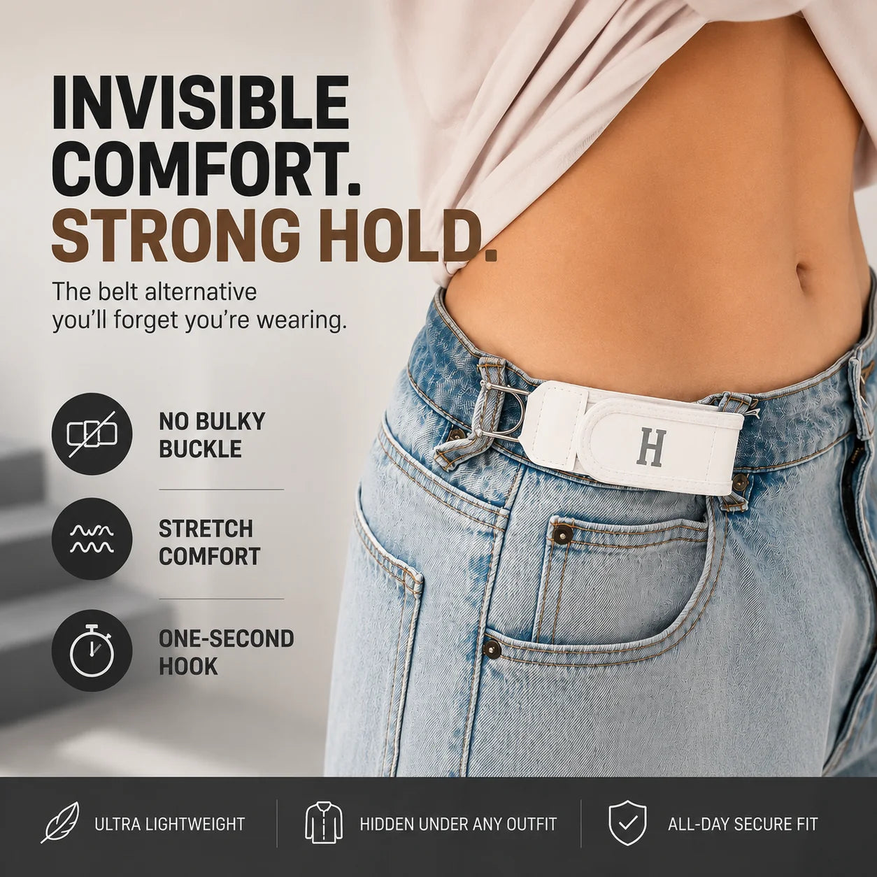 🔥No-Buckle Soft Adjustable Side Tactical Belt Belt for Men & Women