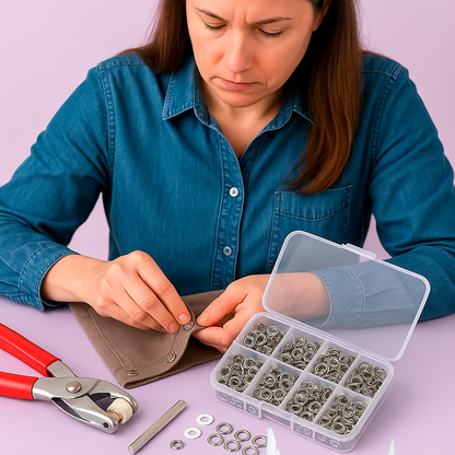 🎁Invisible Colored Metal Buckle Kit with 100pcs & Manual Pressure Pliers Claw Snap Fabric Fastener Instant Tool for Handicraft Clothing