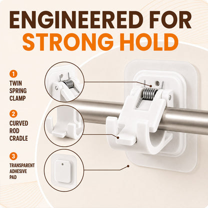 🏠EasyMount No-Drill Curtain Rod Brackets