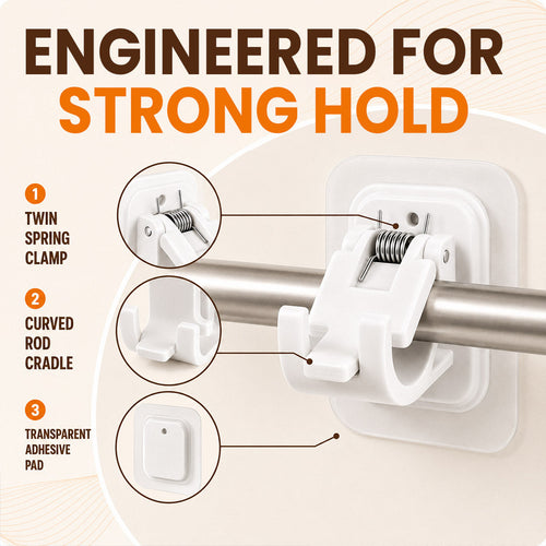 🏠EasyMount No-Drill Curtain Rod Brackets