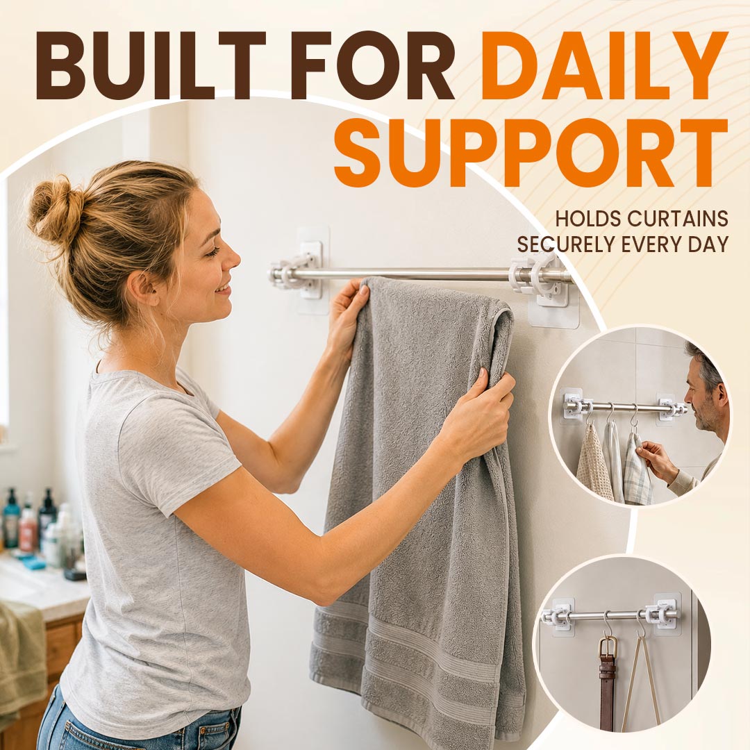 🏠EasyMount No-Drill Curtain Rod Brackets