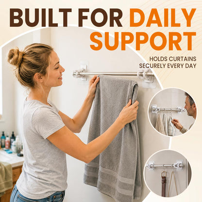 🏠EasyMount No-Drill Curtain Rod Brackets