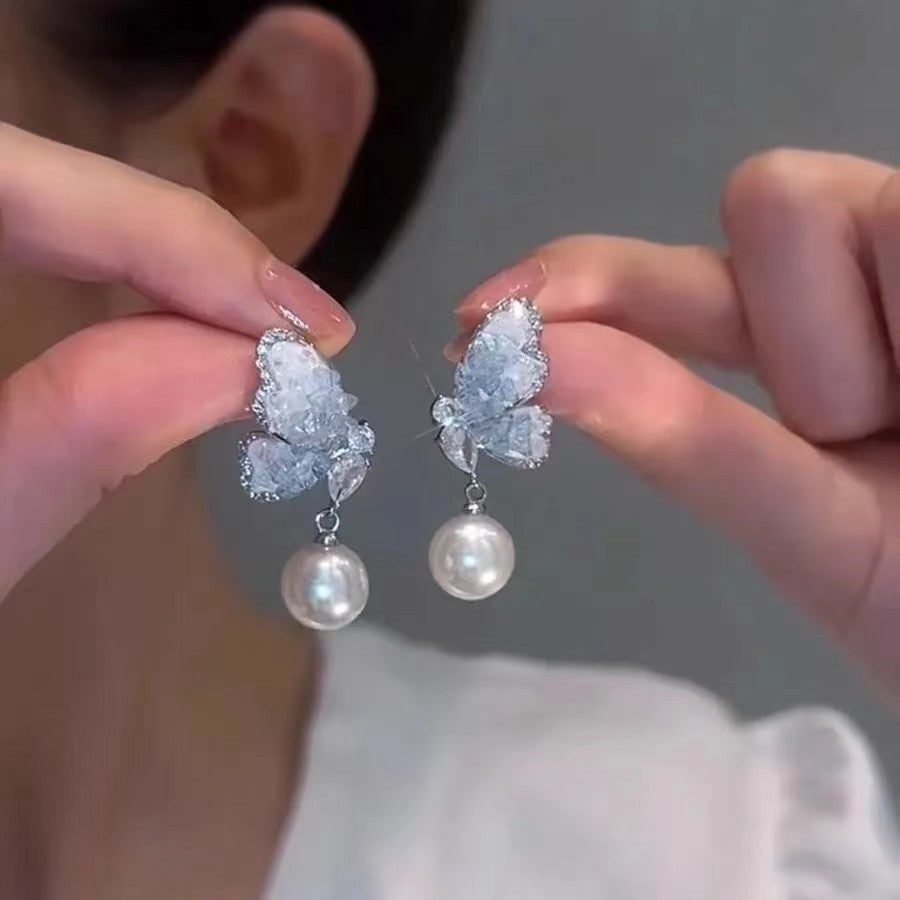 Elegant butterfly clip earrings for women