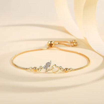 Diamond-encrusted butterfly bracelet
