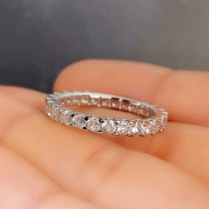 Fully diamond simulated diamond ring