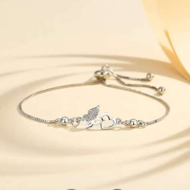 Diamond-encrusted butterfly bracelet