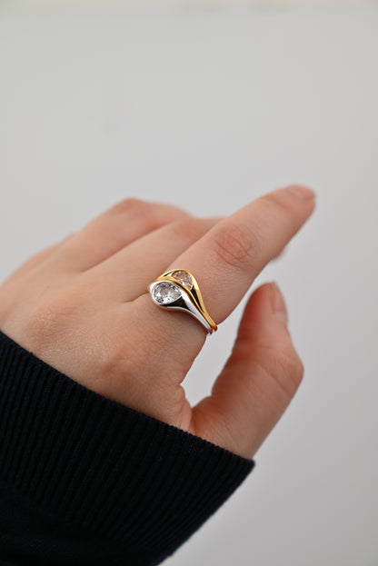 Two Tone Double Ring Set