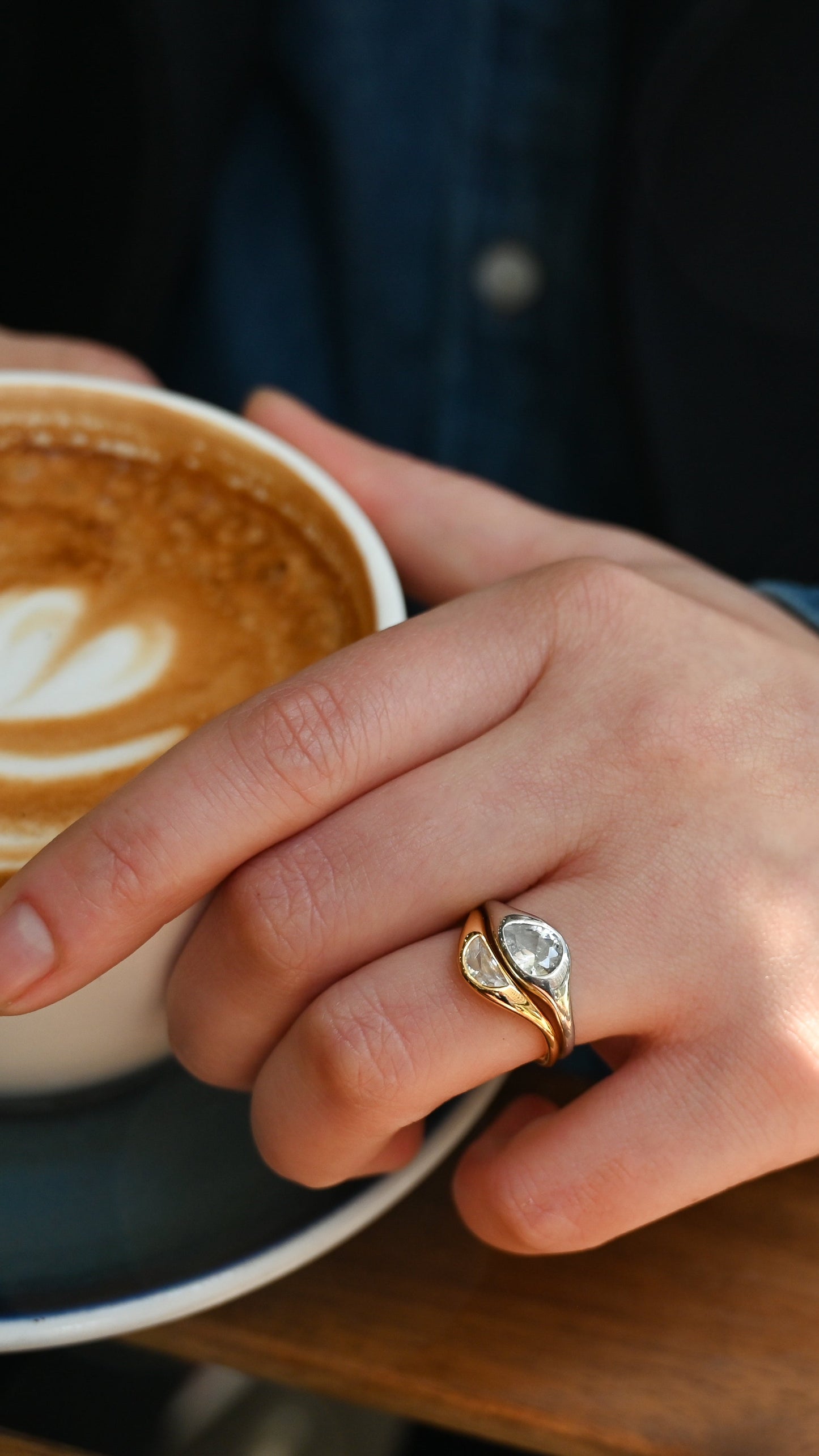 Two Tone Double Ring Set