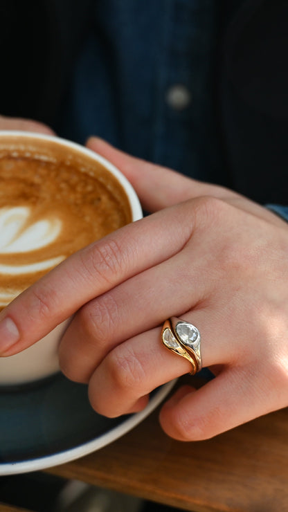 Two Tone Double Ring Set