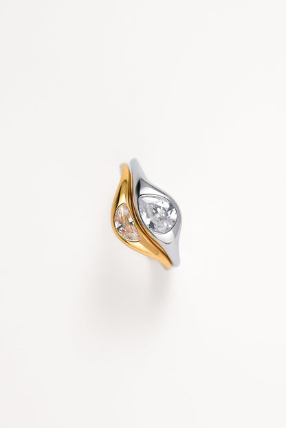 Two Tone Double Ring Set
