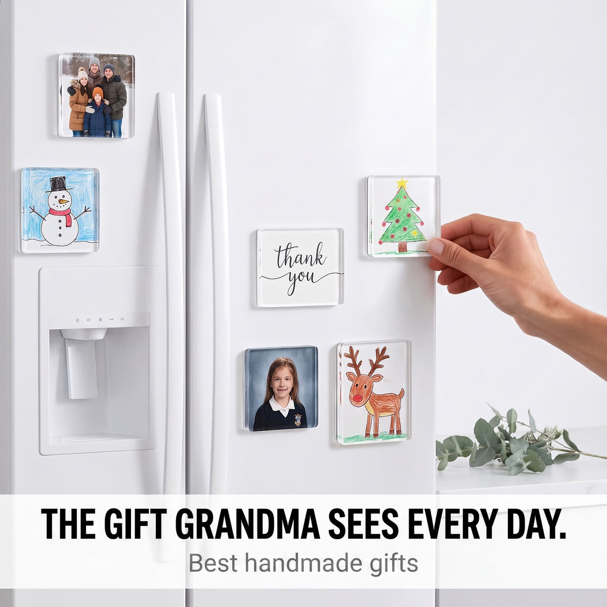 🖼️Magnetic Photo Frames 2"x2" Clear Acrylic DIY Fridge Magnets with Adhesive Backing