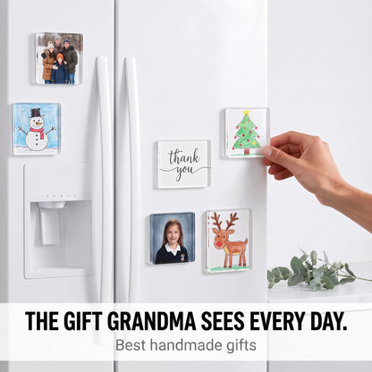 🖼️Magnetic Photo Frames 2"x2" Clear Acrylic DIY Fridge Magnets with Adhesive Backing