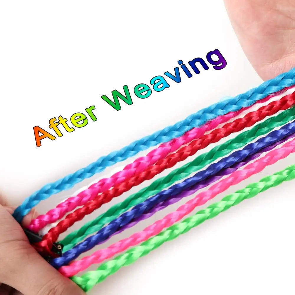 Colored Hair Extensions 20Inch Straight Color Clip in Hair Extension Rainbow Party Highlights Synthetic Hairpiece