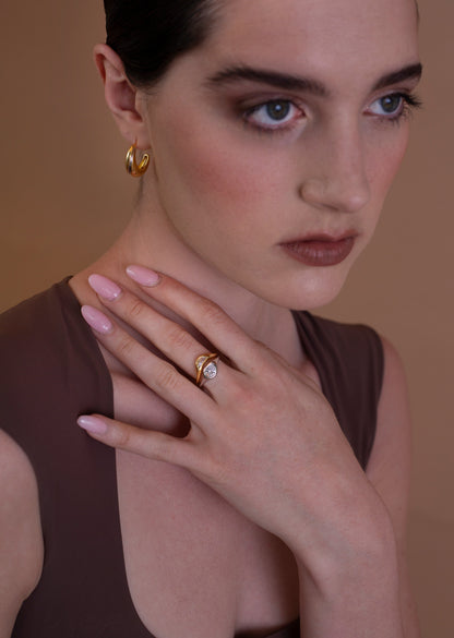 Two Tone Double Ring Set