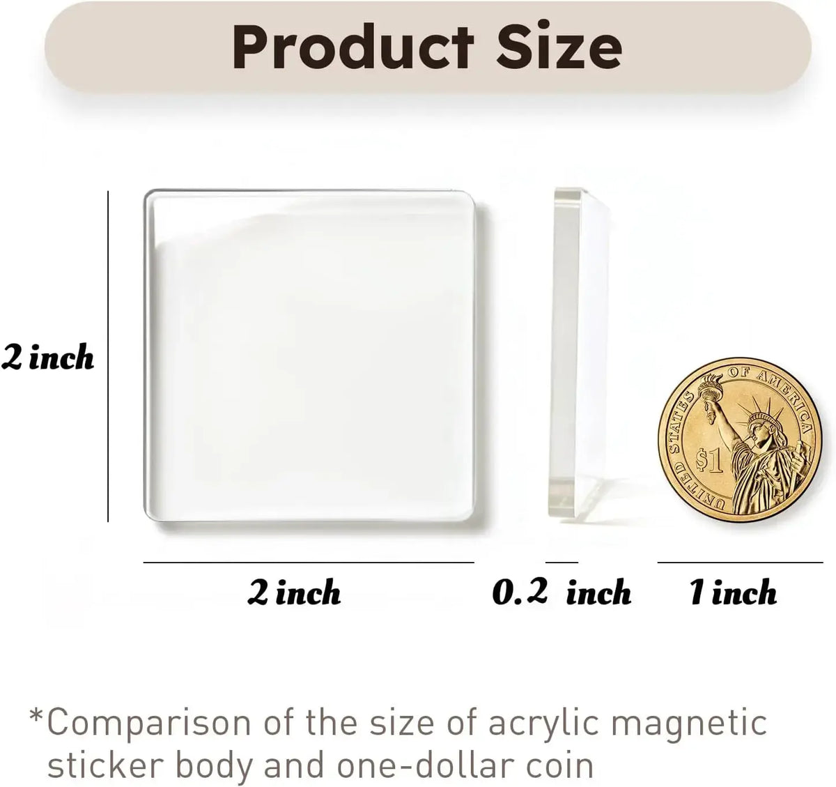 🖼️Magnetic Photo Frames 2"x2" Clear Acrylic DIY Fridge Magnets with Adhesive Backing