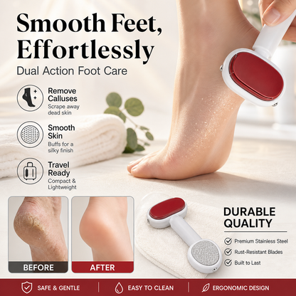 🥳HOT SALE🥳💞15K+ SOLD! Foot Scraper – Premium steel, dual surfaces & travel-ready