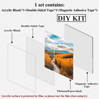 🖼️Magnetic Photo Frames 2"x2" Clear Acrylic DIY Fridge Magnets with Adhesive Backing