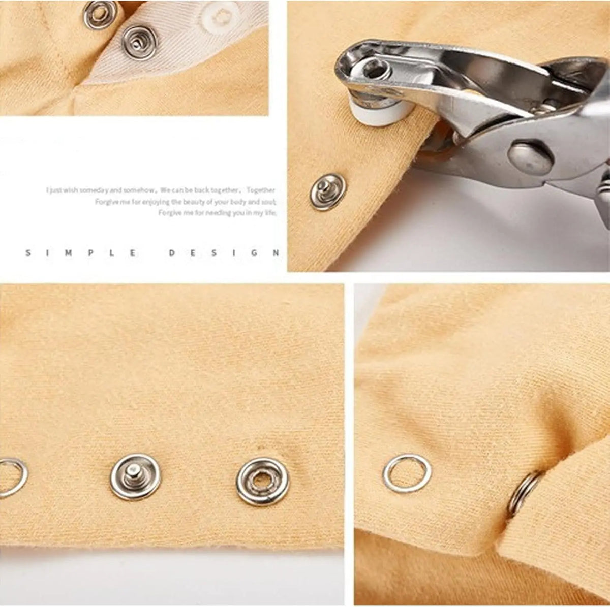 🎁Invisible Colored Metal Buckle Kit with 100pcs & Manual Pressure Pliers Claw Snap Fabric Fastener Instant Tool for Handicraft Clothing