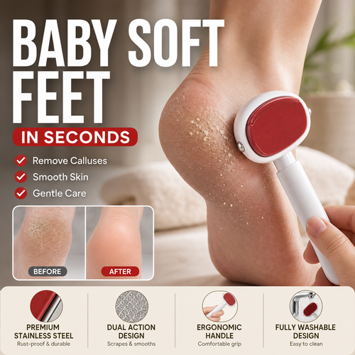 🥳HOT SALE🥳💞15K+ SOLD! Foot Scraper – Premium steel, dual surfaces & travel-ready