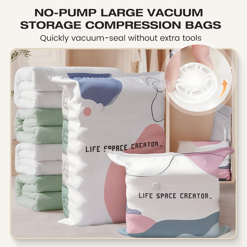 🔥 BUY 2 GET 1 FREE | No-Pump Vacuum Storage Bags - Save 80% Space Instantly!