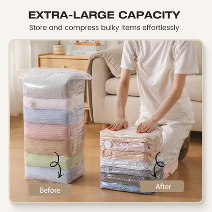 🔥 BUY 2 GET 1 FREE | No-Pump Vacuum Storage Bags - Save 80% Space Instantly!