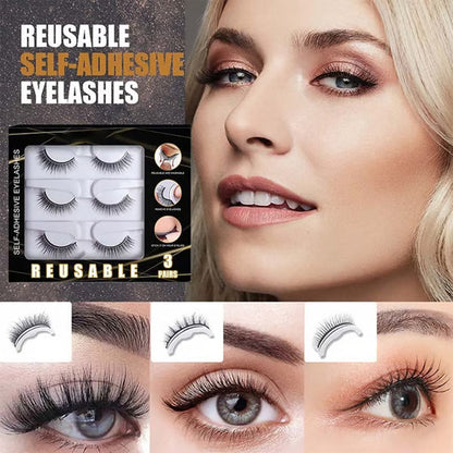 👁️Glue-Free Self-Adhesive Lashes – 3-Second, Natural & Reusable