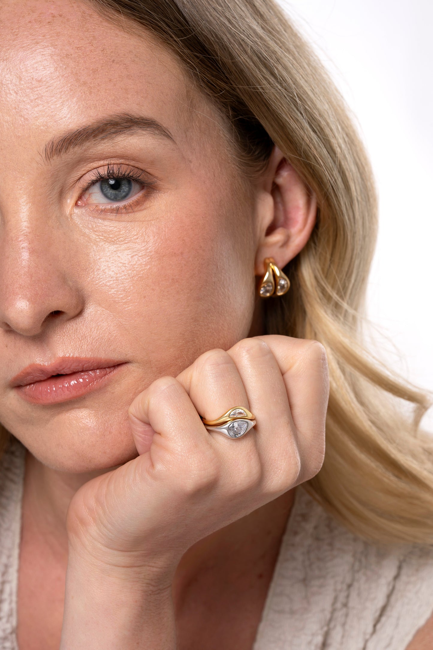 Two Tone Double Ring Set